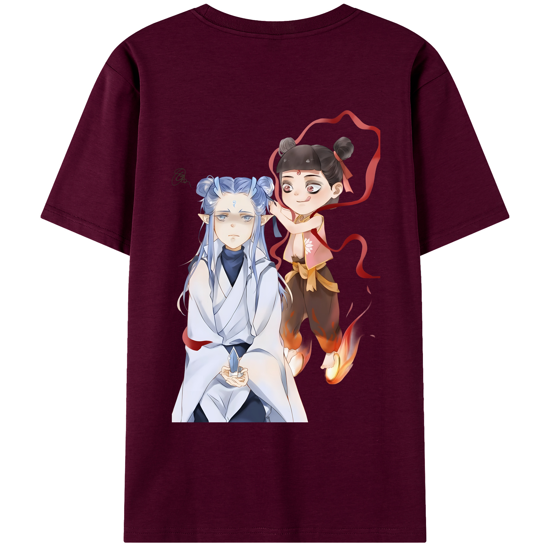 （画像用） Ne Zha 2 ナタ 魔童の大暴れ レディース半袖Tシャツ(バックプリント)